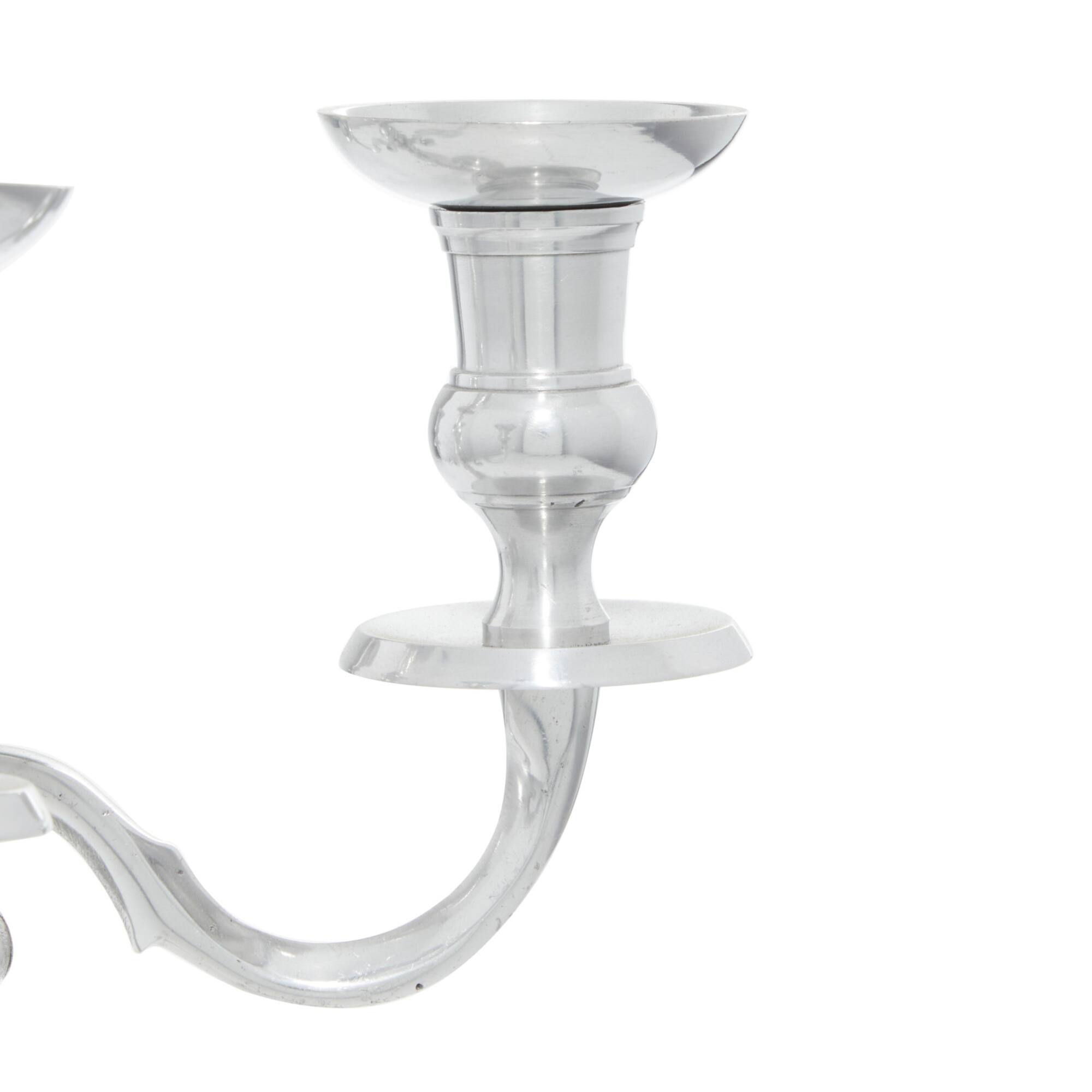 Silver Aluminum Traditional Candlestick Holders, 24" x 16" x 16"